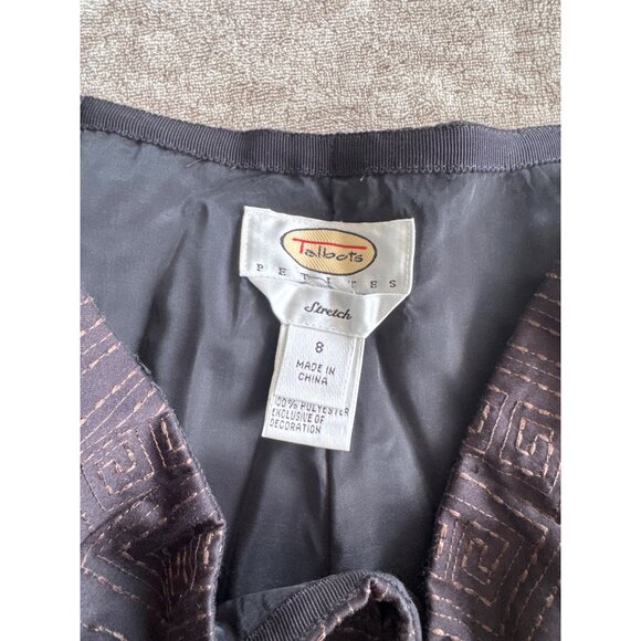 NWT Talbots Petites Women's Stretch Pants Geometric Textured Print - Size 8 - Picture 5 of 8